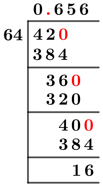 42/64 Long Division Method