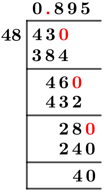 43/48 Long Division Method 43/48 Long Division Method