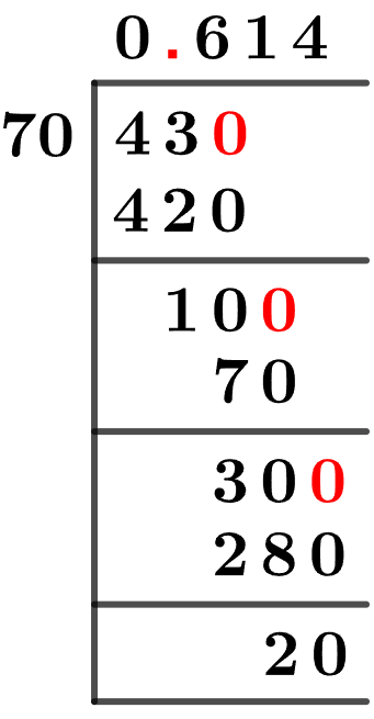 43/70 Long Division Method