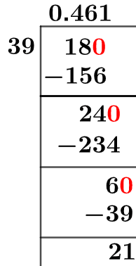 18/39 Long Division Method 18/39 Long Division Method