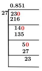 23/27 Long Division Method 23/27 Long Division Method