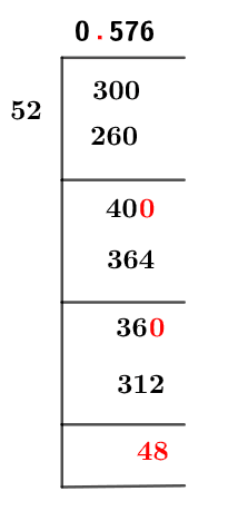 30/52 Long Division Method 30/52 Long Division Method