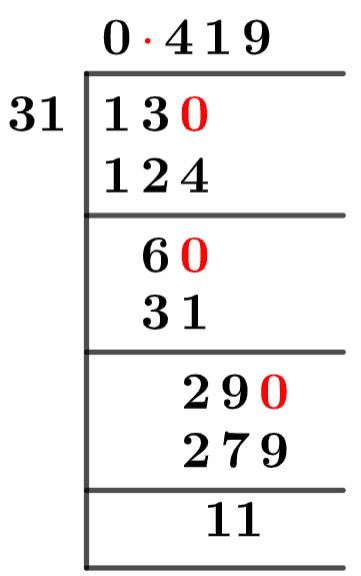 13/31 Long Division Method 13/31 Long Division Method