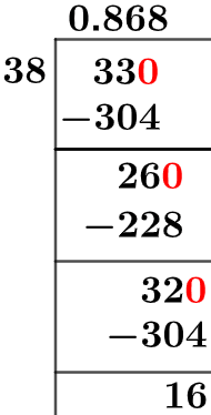 33/38 Long Division Method 33/38 Long Division Method