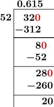 32/52 Long Division Method 32/52 Long Division Method