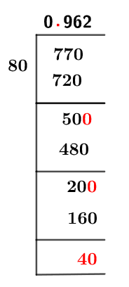 77/80 Long Division Method 77/80 Long Division Method