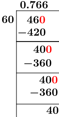 46/60 Long Division Method 46/60 Long Division Method