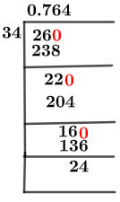 26/34 Long Division Method 26/34 Long Division Method