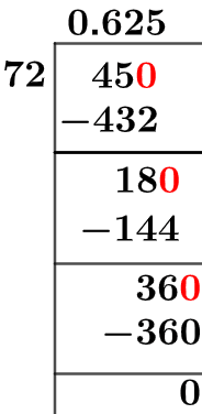 45/72 Long Division Method