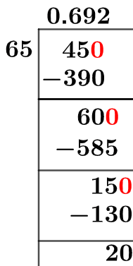 45/65 Long Division Method 45/65 Long Division Method