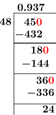 45/48 Long Division Method 45/48 Long Division Method