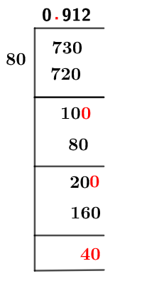 73/80 Long Division Method
