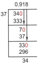 34/37 Long Division Method 34/37 Long Division Method