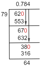 62/79 Long Division Method 62/79 Long Division Method