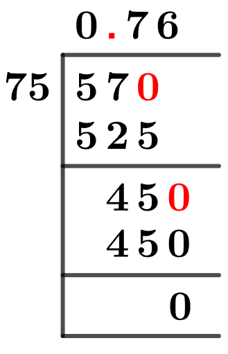 57/75 Long Division Method