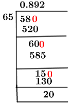 58/65 Long Division Method 58/65 Long Division Method