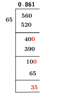 56/65 Long Division Method 56/65 Long Division Method