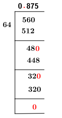 56/64 Long Division Method