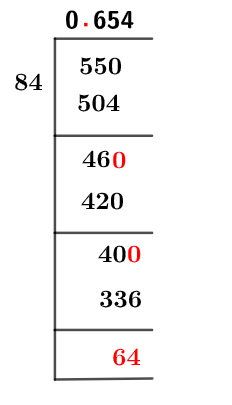55/84 Long Division Method