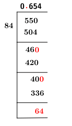 55/84 Long Division Method 55/84 Long Division Method