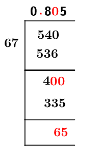 54/67 Long Division Method