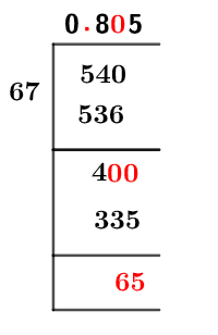 54/67 Long Division Method