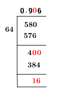 58/64 Long Division Method 58/64 Long Division Method