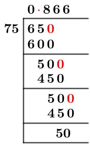 65/75 Long Division Method
