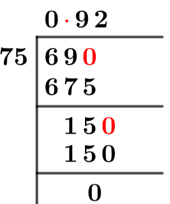 69/75 Long Division Method 69/75 Long Division Method