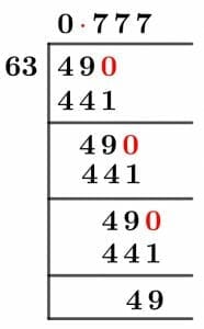 49/63 Long Division Method 49/63 Long Division Method