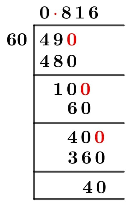 49/60 Long Division Method 49/60 Long Division Method