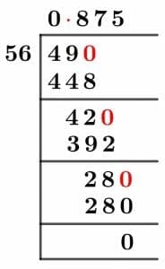 49/56 Long Division Method 49/56 Long Division Method