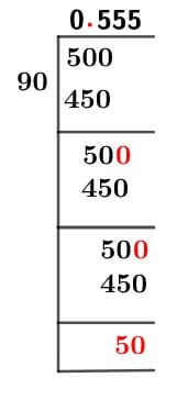 50/90 Long Division Method