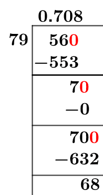 56/79 Long Division Method 56/79 Long Division Method