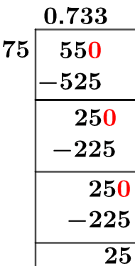 55/75 Long Division Method 55/75 Long Division Method
