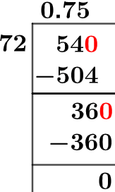 54/72 Long Division Method