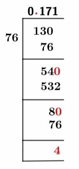 13/76 Long Division Method