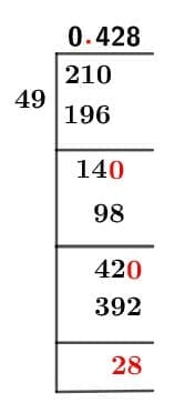 21/49 Long Division Method 21/49 Long Division Method