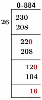 23/26 Long Division Method 23/26 Long Division Method