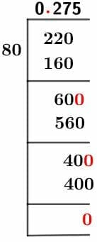 22/80 Long Division Method 22/80 Long Division Method