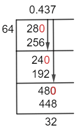 28/64 Long Division Method