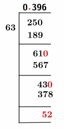 25/63 Long Division Method