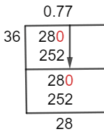 28/36 Long Division Method 28/36 Long Division Method