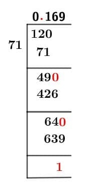 12/71 Long Division Method