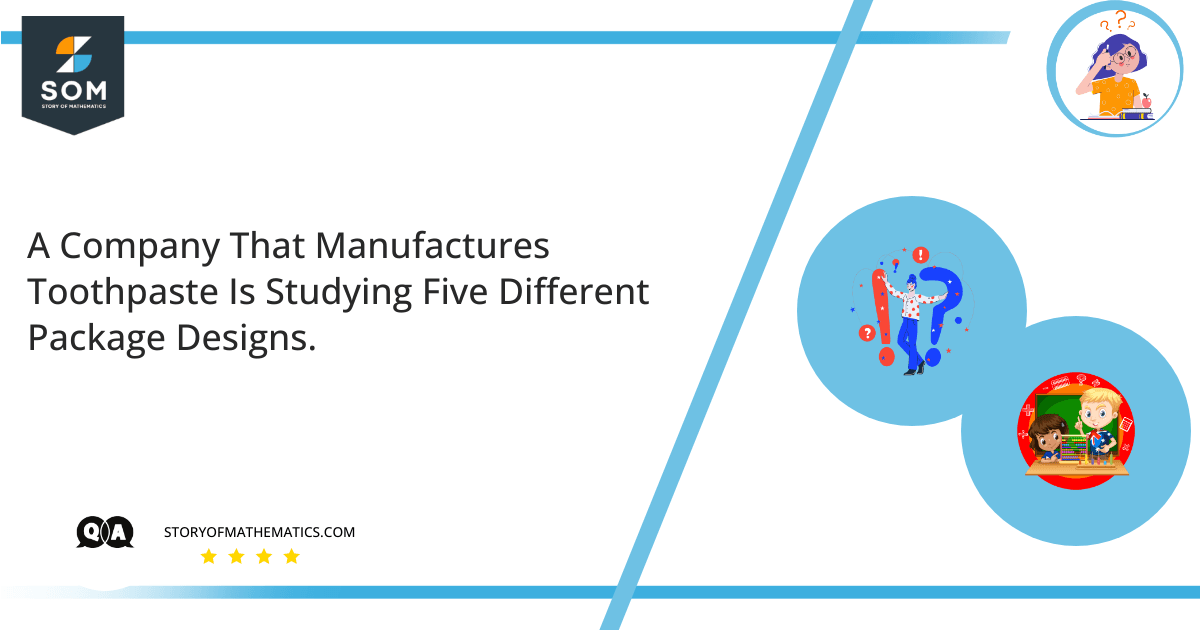 A Company That Manufactures Toothpaste Is Studying Five Different Package Designs.