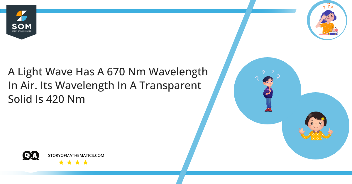 A Light Wave Has A 670 Nm Wavelength In Air. Its Wavelength In A Transparent Solid Is 420 Nm