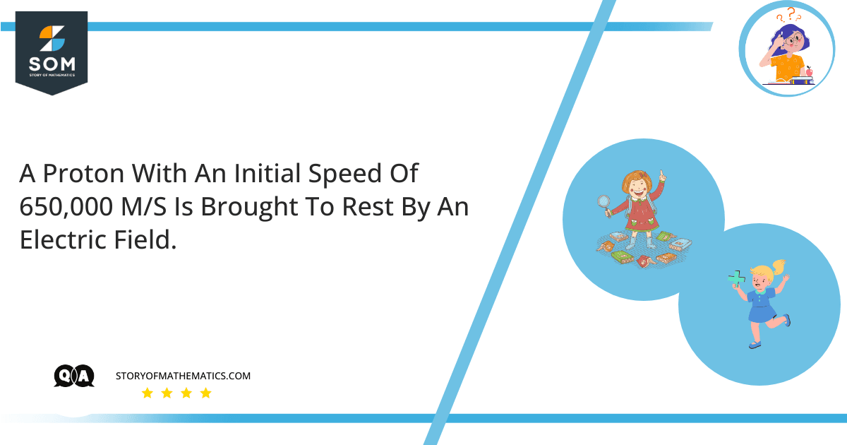 A Proton With An Initial Speed Of 650000 MS Is Brought To Rest By An Electric Field.