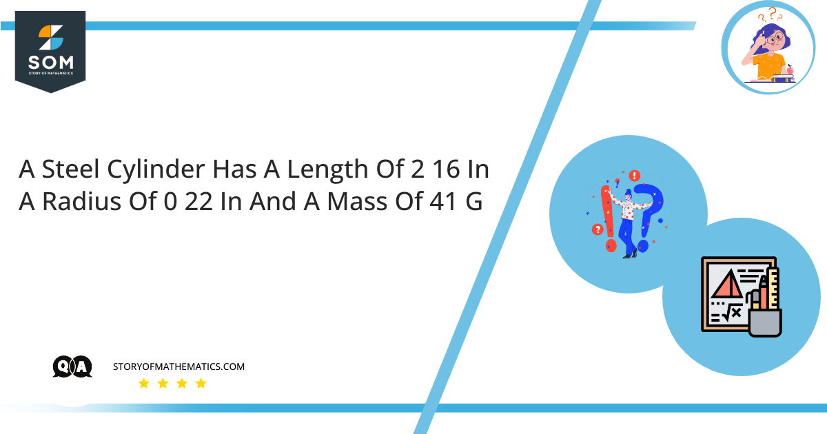 A Steel Cylinder Has A Length Of 2 16 In A Radius Of 0 22 In And A Mass Of 41 G 1