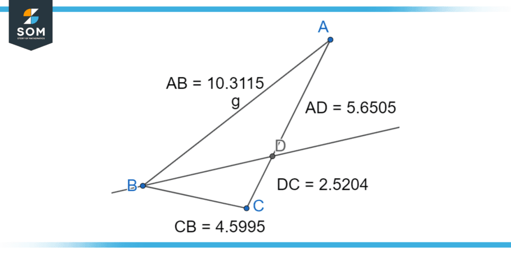 Angle bisector theorem used in cutting the segments of a side of a triangle