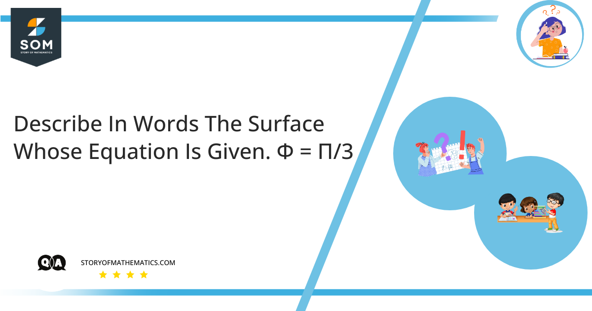 Describe In Words The Surface Whose Equation Is Given. Φ Π3